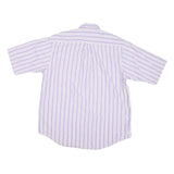 NAUTICA Mens Purple & White Striped Cotton Blend Shirt L Button Down Casual