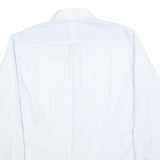 TED BAKER Mens White & Blue Patterned Shirt L Cotton Blend Long Sleeve Smart