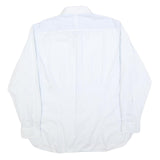TED BAKER Mens White & Blue Patterned Shirt L Cotton Blend Long Sleeve Smart