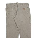 CARHARTT Mens Cotton Blend Beige Relaxed Straight Trousers W40 L32 Workwear