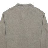 POLO RALPH LAUREN Mens Grey Cotton Pullover Plain 1/4 Zip Jumper L Classic Fit