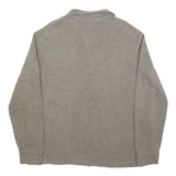 POLO RALPH LAUREN Mens Grey Cotton Pullover Plain 1/4 Zip Jumper L Classic Fit