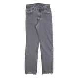 LEVI'S Womens Regular Grey Denim Raw Hem Jeans W24 L28 Distressed Button Fly