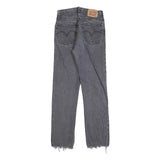 LEVI'S Womens Regular Grey Denim Raw Hem Jeans W24 L28 Distressed Button Fly