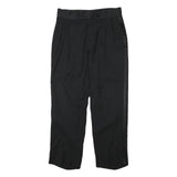 Womens Black Regular Fit Straight Leg Trousers W30 L25 Polyester Blend Zip