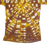 BWD Mens Brown & Yellow Tie Dye T-Shirt L Short Sleeve Crew Neck Casual