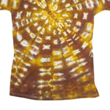 BWD Mens Brown & Yellow Tie Dye T-Shirt L Short Sleeve Crew Neck Casual