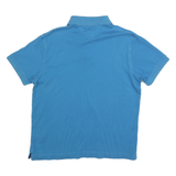 TOMMY HILFIGER Mens Blue Short Sleeve Plain Polo Shirt M Cotton Blend Classic