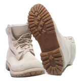 TIMBERLAND Womens Classic Lace-Up Ankle Boots Beige Leather UK 4.5 Sturdy