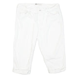 LEVI'S Womens White Casual Shorts L W36 Cotton Blend Comfort Fit