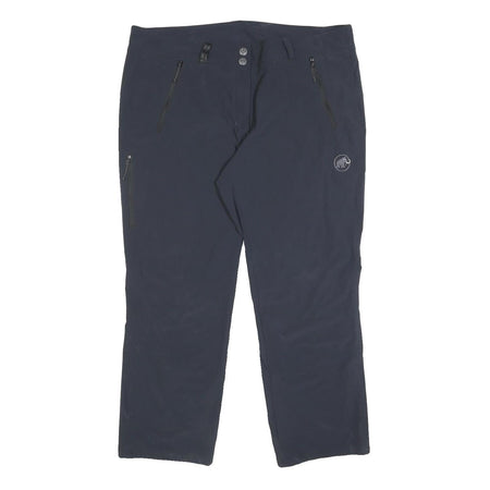 MAMMUT Womens Synthetic Black Regular Fit Straight Trousers W40 L27 Outdoor Zip