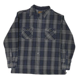 ST JOHNS BAY Mens Blue & Grey Plaid Shirt XL Cotton Blend Casual Long Sleeve