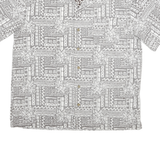 FALLS CREEK Mens Grey Cotton Shirt Jacket L Woven Geometric Floral Button