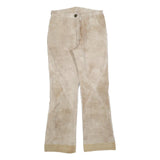 SPIETH & WENSKY Womens Leather Beige Regular Fit Straight Leg Trousers W30 L32