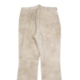 SPIETH & WENSKY Womens Leather Beige Regular Fit Straight Leg Trousers W30 L32