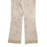 SPIETH & WENSKY Womens Leather Beige Regular Fit Straight Leg Trousers W30 L32