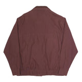 Mens Maroon Casual Zip Jacket L Polyester Blend Plain Lightweight Outerwear