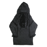 NORTHERN CLIMATE Womens Black Hooded Zip Jacket S Polyester Blend Plain Velvet