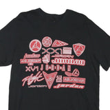 AIR JORDAN Mens Black Graphic T-Shirt L Short Sleeve Crew Neck Cotton Blend