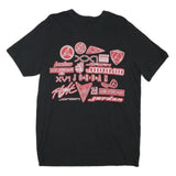 AIR JORDAN Mens Black Graphic T-Shirt L Short Sleeve Crew Neck Cotton Blend