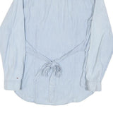 TOMMY HILFIGER Womens Blue Shirt L Cotton Blend Button Down Long Sleeve Classic