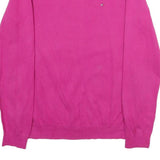 TOMMY HILFIGER Womens Pink Plain Crew Neck Basic Knit L Button Shoulder Jumpers