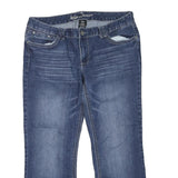 Ariya Womens Blue Regular Straight Denim Jeans W34 L25 Stylish Casual Zip