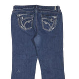 Ariya Womens Blue Regular Straight Denim Jeans W34 L25 Stylish Casual Zip