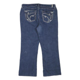 Ariya Womens Blue Regular Straight Denim Jeans W34 L25 Stylish Casual Zip