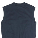 CRANE Lined Mens Blue V-Neck M Sleeveless Cotton Blend Pullover Sweatshirt