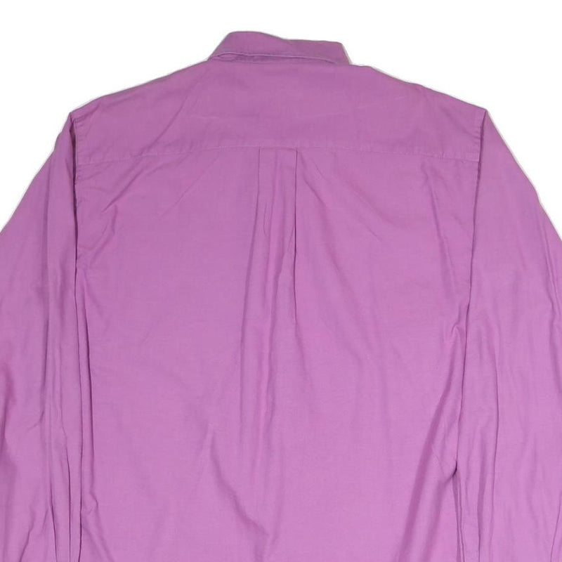 NAUTICA Mens Purple L Button Down Cotton Blend Shirt Classic Fit Casual Wear