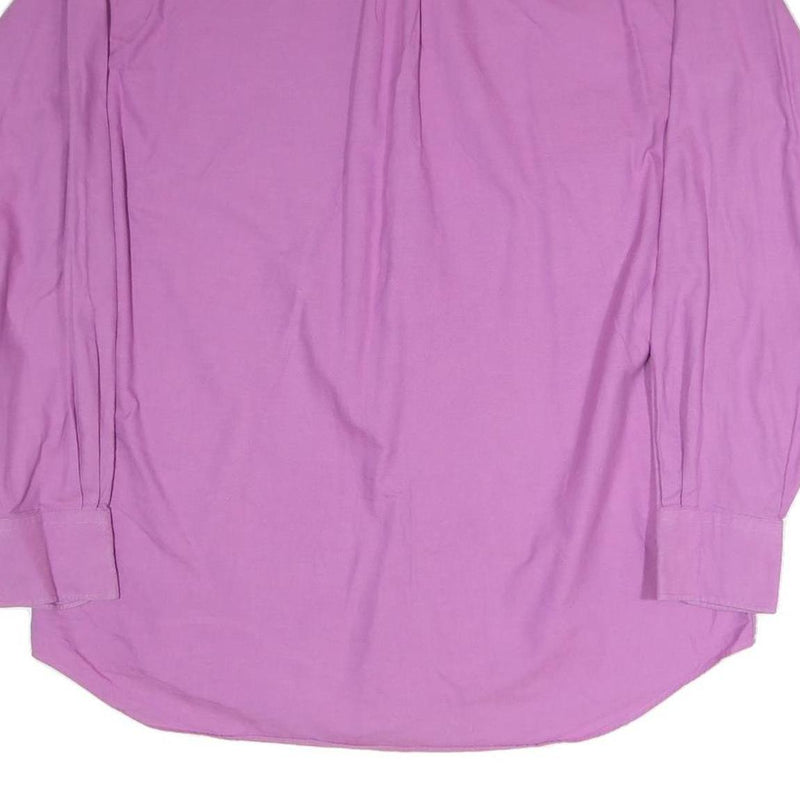 NAUTICA Mens Purple L Button Down Cotton Blend Shirt Classic Fit Casual Wear