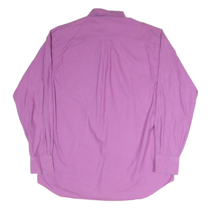 NAUTICA Mens Purple L Button Down Cotton Blend Shirt Classic Fit Casual Wear