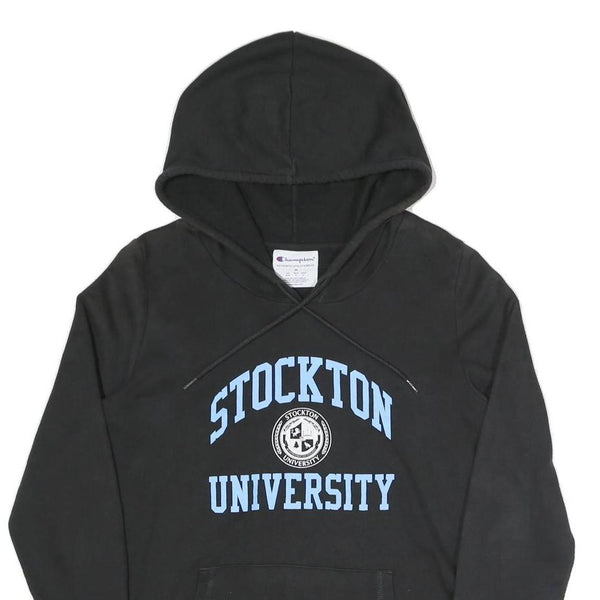 CHAMPION Womens Black Stockton University Pullover Hoodie M Cotton Blend