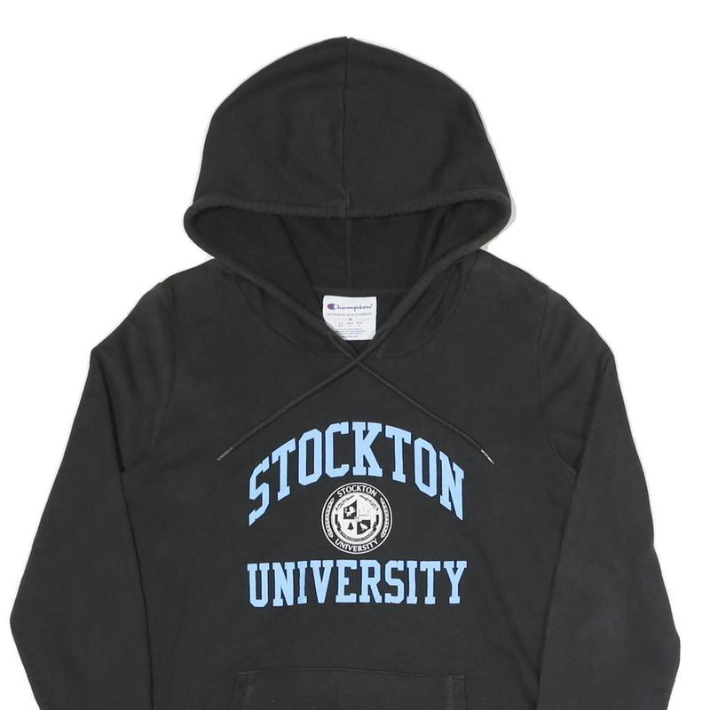 CHAMPION Womens Black Stockton University Pullover Hoodie M Cotton Blend