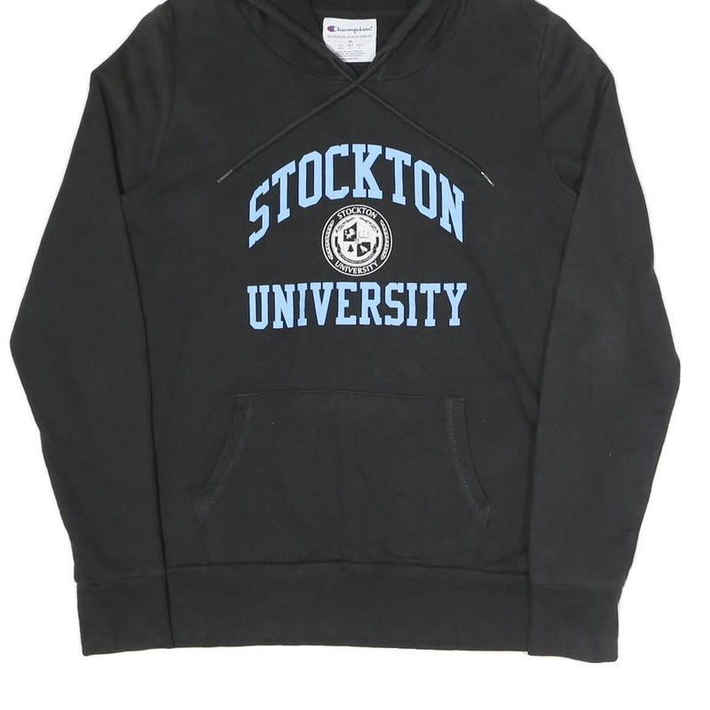 CHAMPION Womens Black Stockton University Pullover Hoodie M Cotton Blend