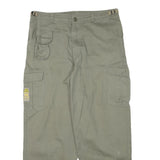CAMAY Mens Cotton Blend Relaxed Beige Cargo Trousers W34 L28 Utility Pockets
