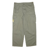 CAMAY Mens Cotton Blend Relaxed Beige Cargo Trousers W34 L28 Utility Pockets