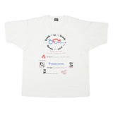 HANES Mens White Family Bike Day XL Short Sleeve Round Neck Printed T-Shirt