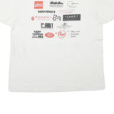 HANES Mens White Family Bike Day XL Short Sleeve Round Neck Printed T-Shirt