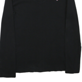 TOMMY HILFIGER Womens Black V-Neck Long Sleeve T-Shirt S Cotton Blend Classic