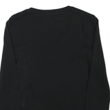 TOMMY HILFIGER Womens Black V-Neck Long Sleeve T-Shirt S Cotton Blend Classic