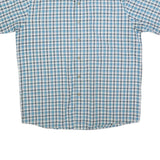 WRANGLER Mens Blue & White Check Shirt M Cotton Blend Casual Short Sleeve Button
