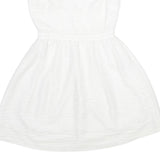 REISS Womens White Fit & Flare Polyester Sleeveless Short Dress UK 8 Elegant