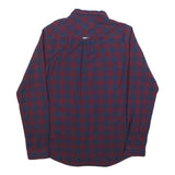 TOMMY HILFIGER Mens Blue & Maroon Check Shirt M Button-Down Collar Casual Cotton