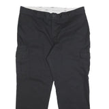 DICKIES Mens Cotton Blend Black Regular Straight Leg Trousers W42 L32 Industrial