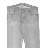 LEVI'S 501 Mens Jeans Grey Regular Straight Denim Light W36 L23 Button Closure