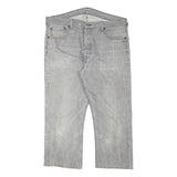 LEVI'S 501 Mens Jeans Grey Regular Straight Denim Light W36 L23 Button Closure