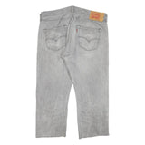 LEVI'S 501 Mens Jeans Grey Regular Straight Denim Light W36 L23 Button Closure