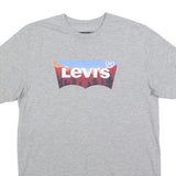 LEVI'S Mens Grey Graphic T-Shirt M Short Sleeve Crew Neck Cotton Blend Casual